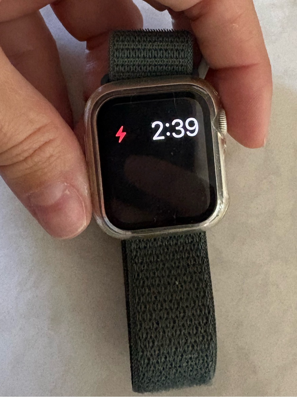 Apple Watch-  with Dark Green Woven Loop Band - 2nd gen 40mm